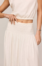 Brooke Smocked Linen Maxi Skirt