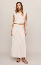 Brooke Smocked Linen Maxi Skirt