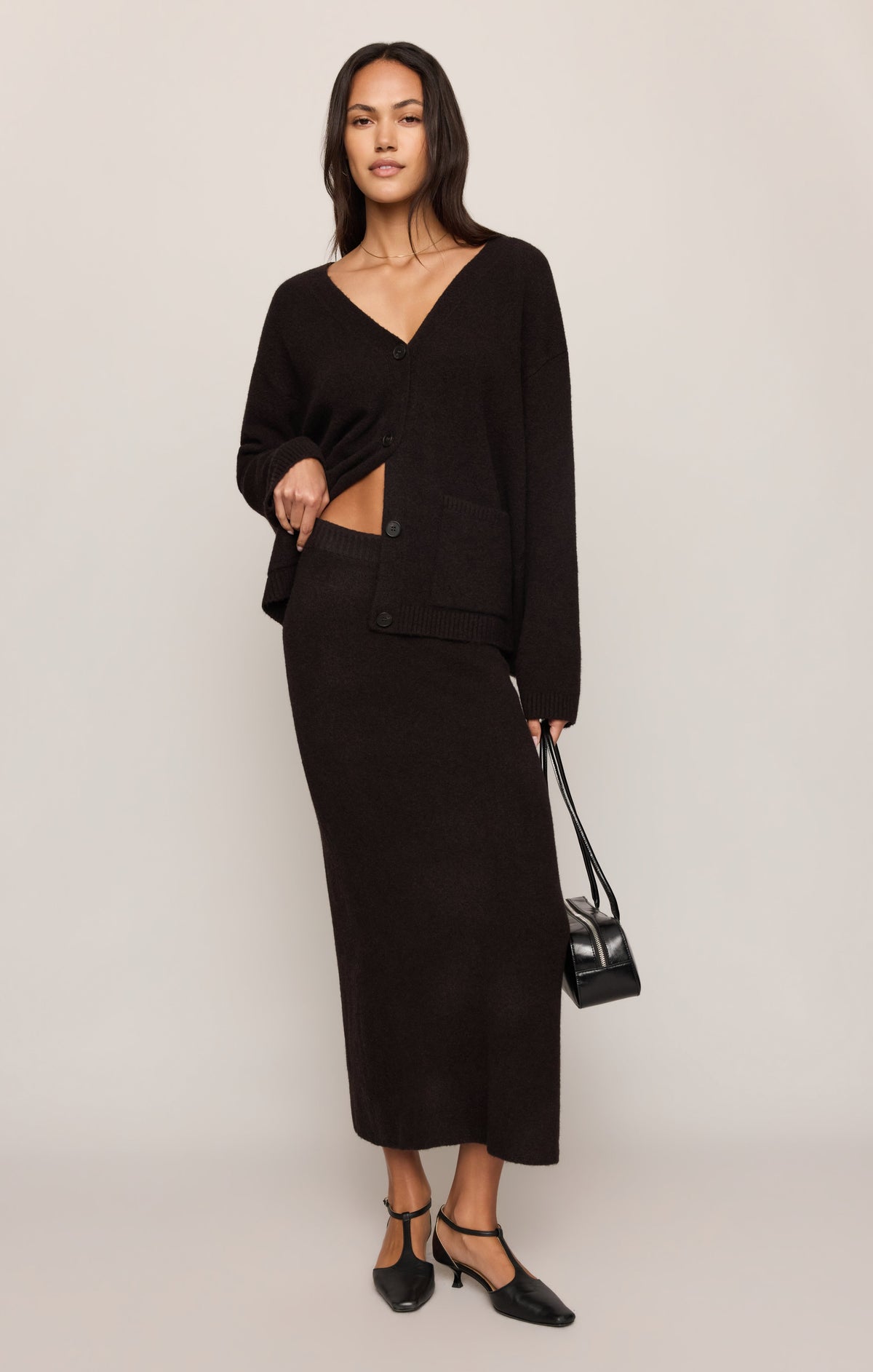 Cozy Moment Sweater Midi Skirt