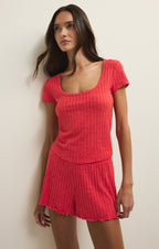 Dawn Smocked Silky Rib Short