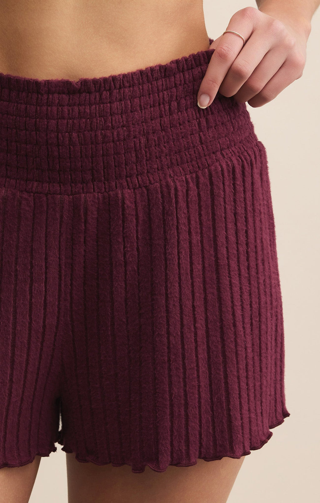 Dawn Smocked Silky Rib Short