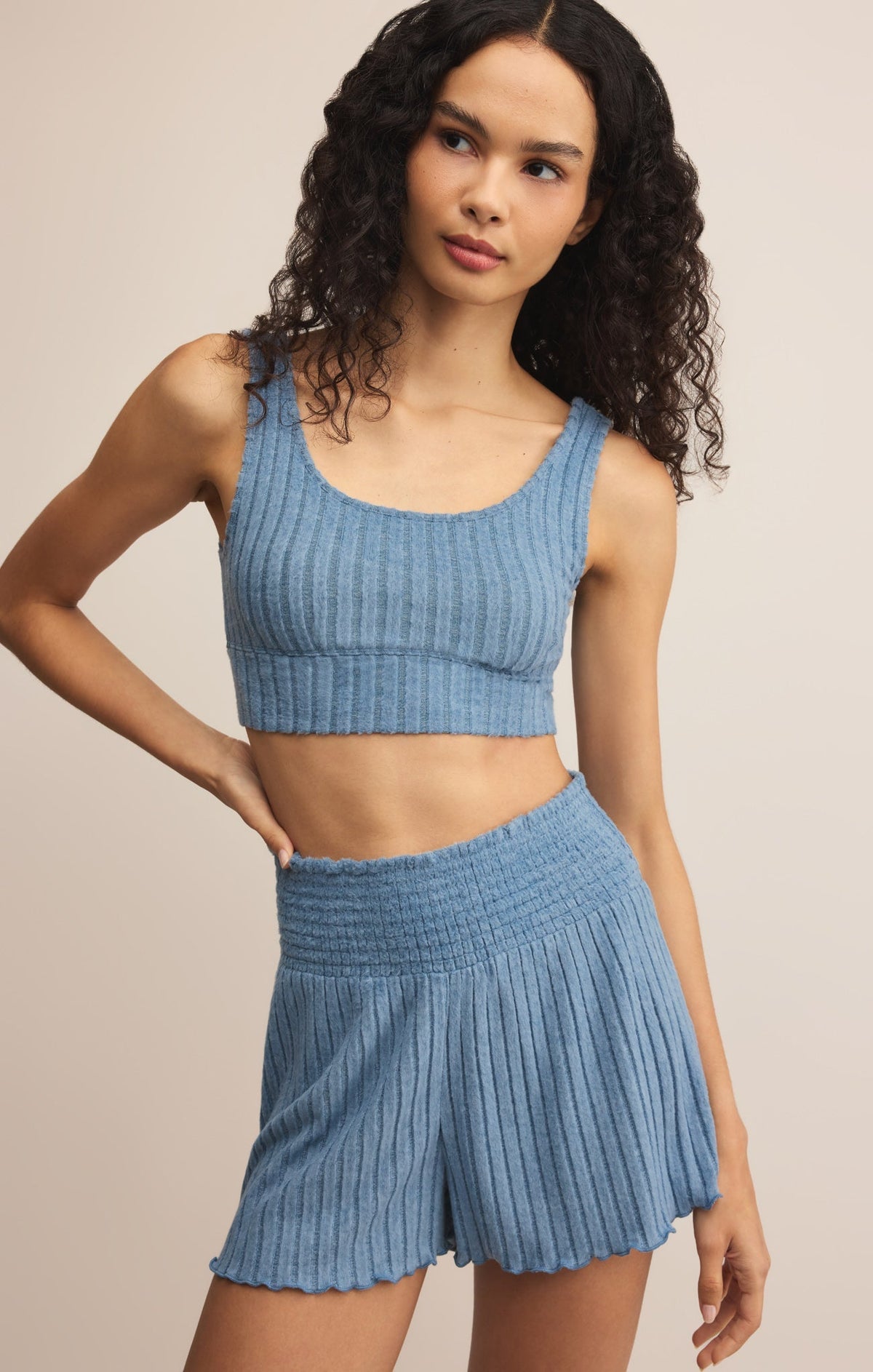 Dawn Smocked Silky Rib Short