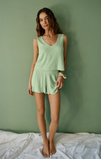 Dawn Smocked Silky Rib Short