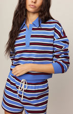 Low Key Stripe Fleece Henley