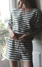 Low Key Stripe Fleece Short