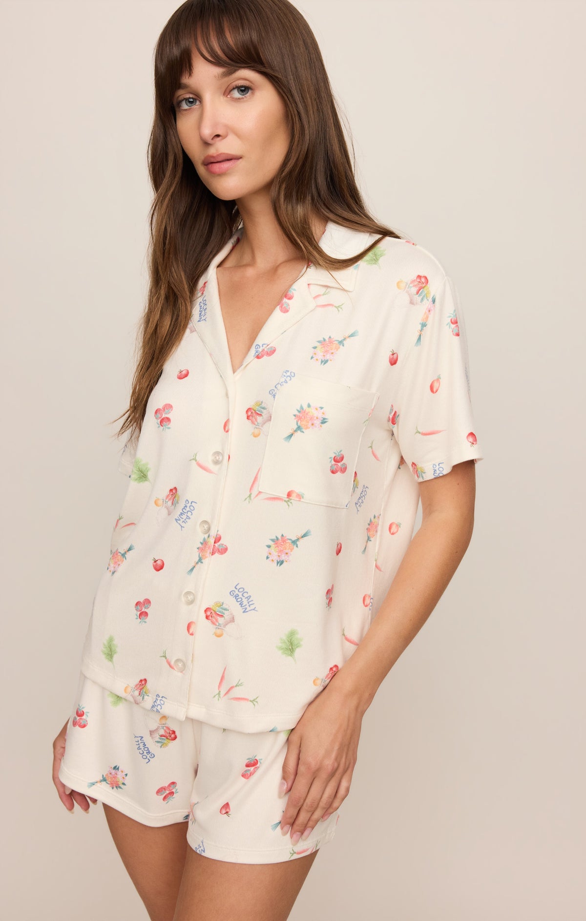 Sunday Market Silky Jersey PJ Top