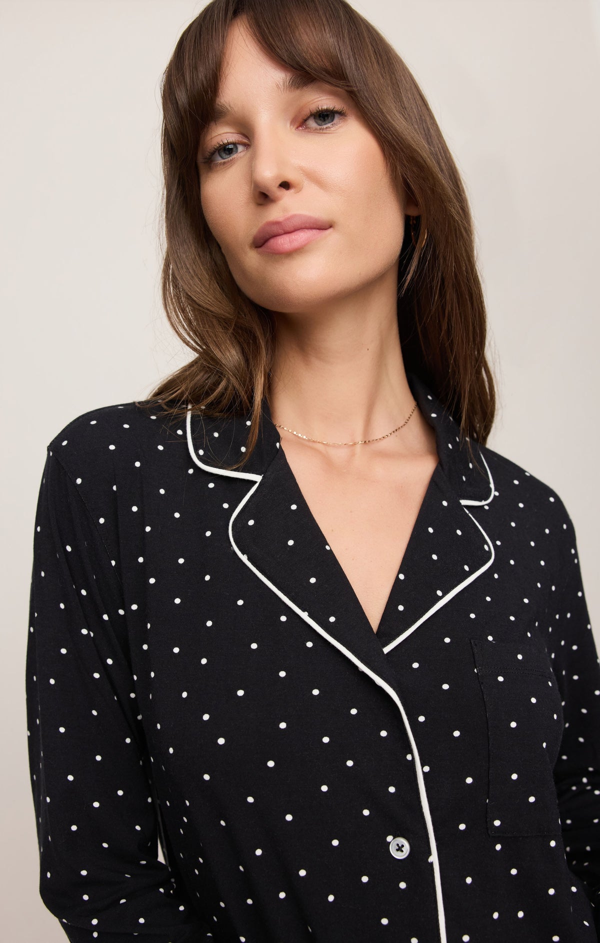 The Luxe Dot PJ Top