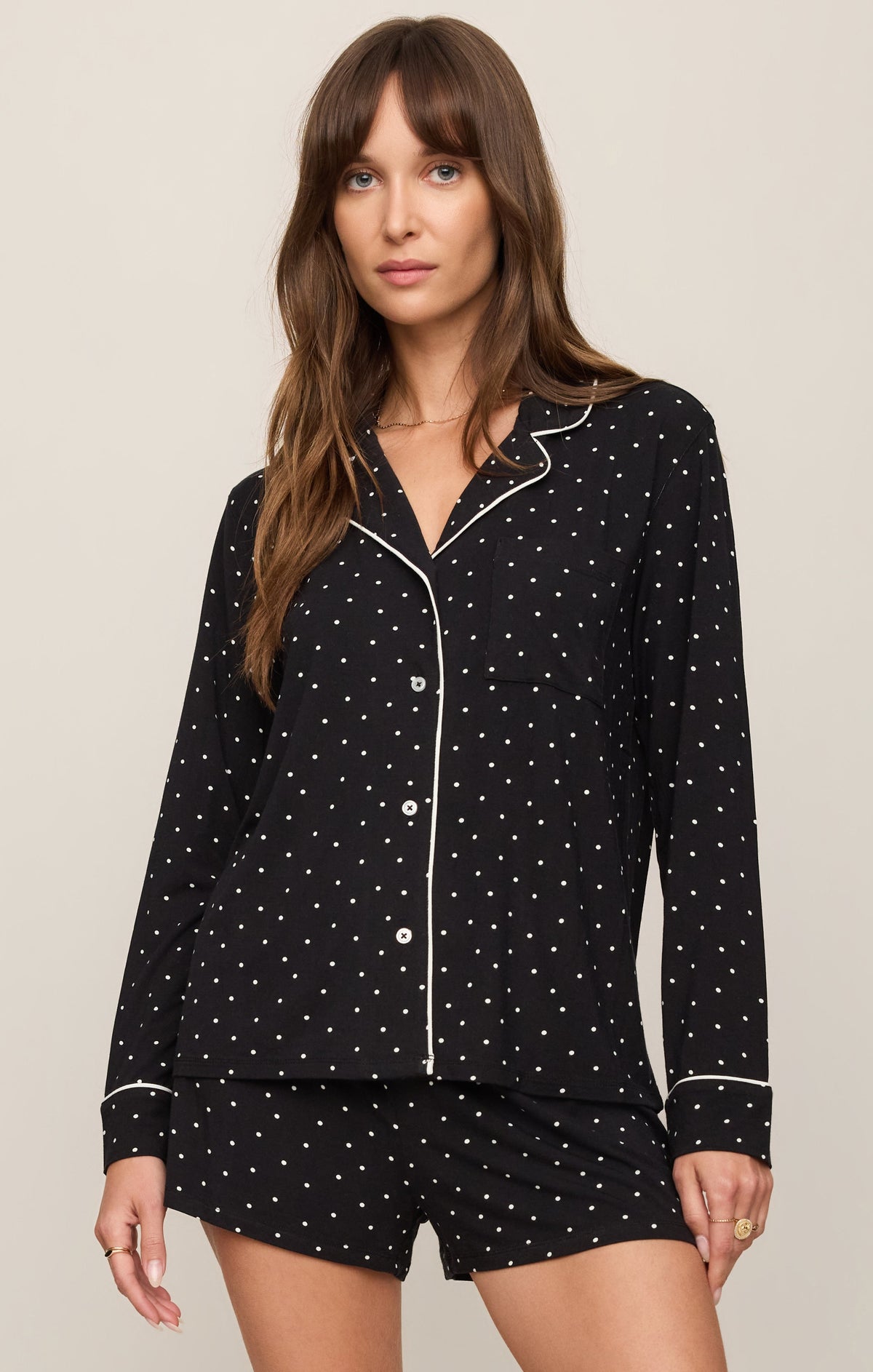 The Luxe Dot PJ Top