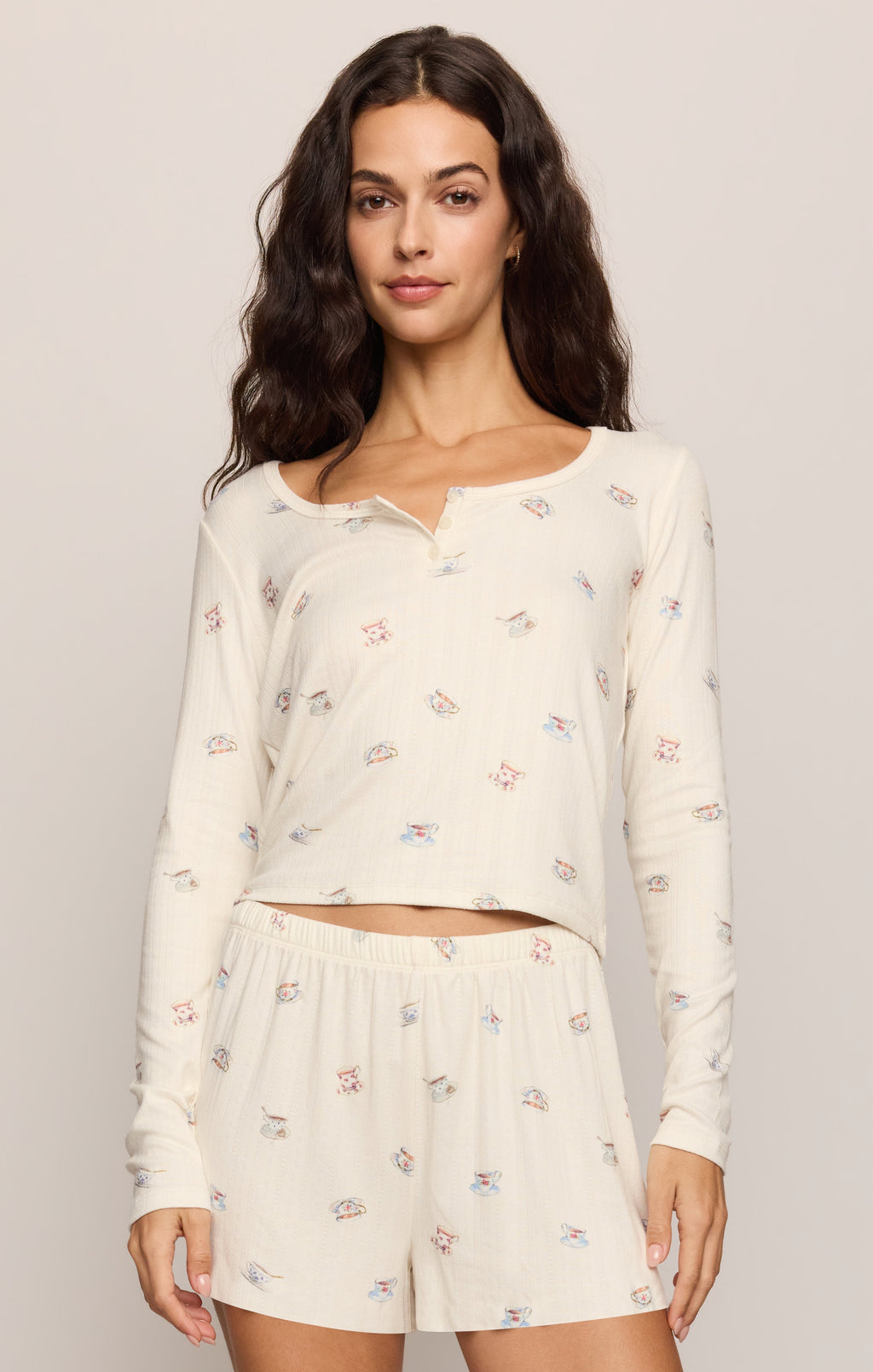 Tea Time Silky Pointelle Top