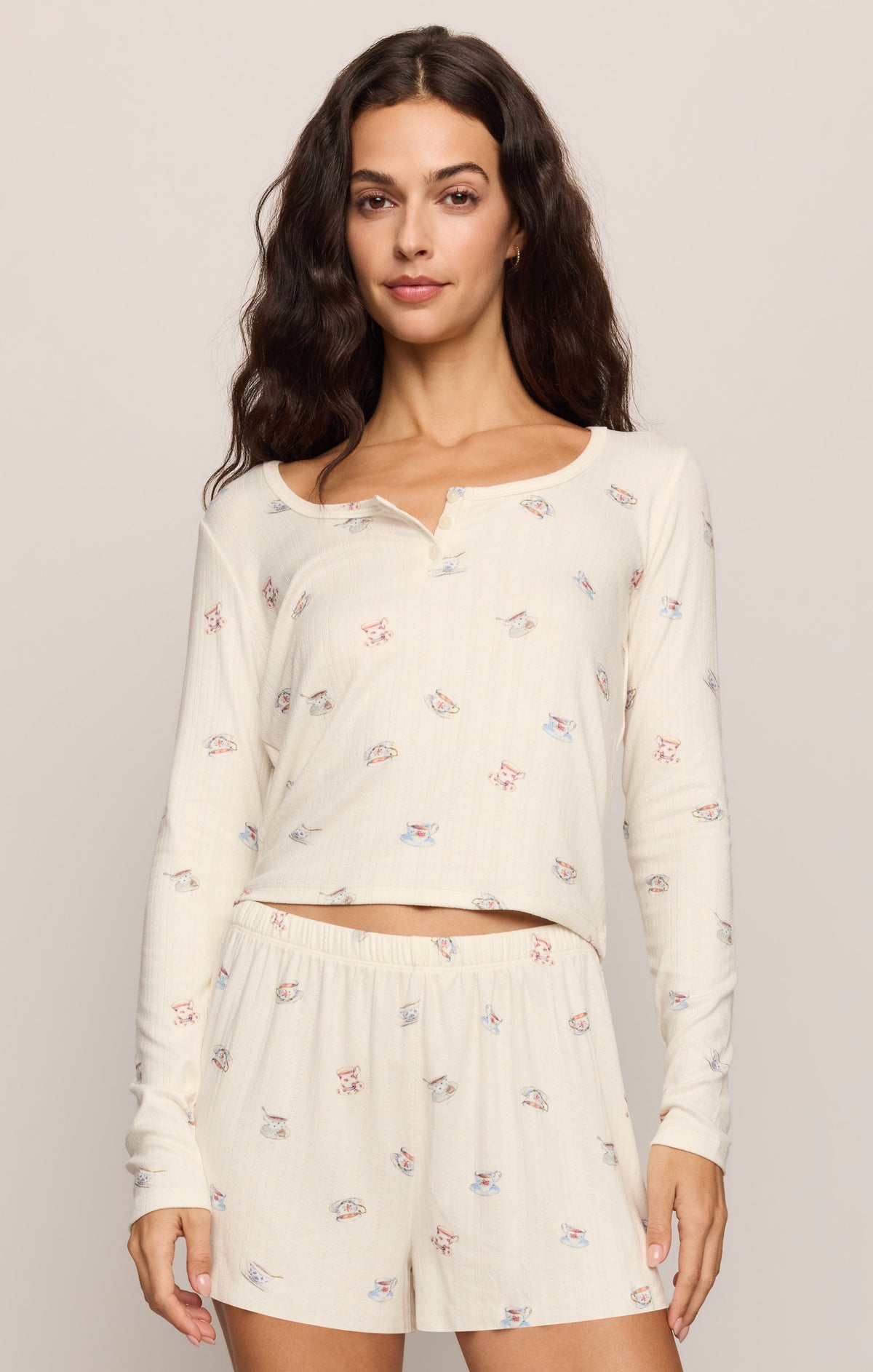 Tea Time Silky Pointelle Top