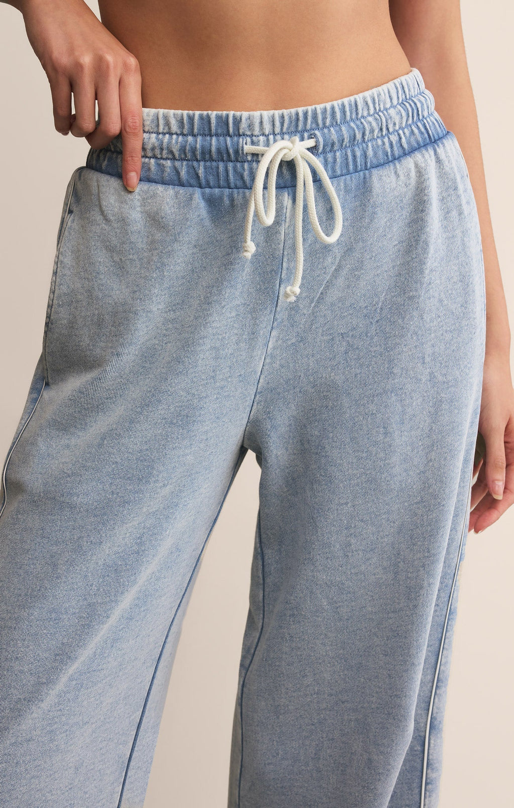 Sport Stripe Knit Denim Pant