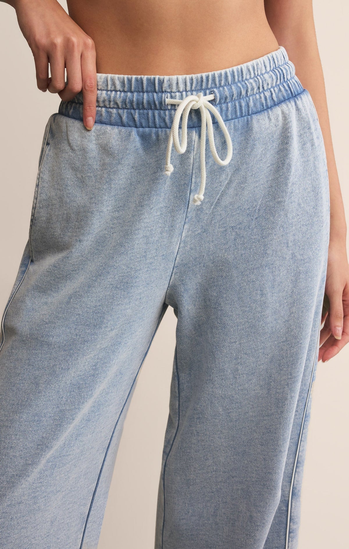 Sport Stripe Knit Denim Pant