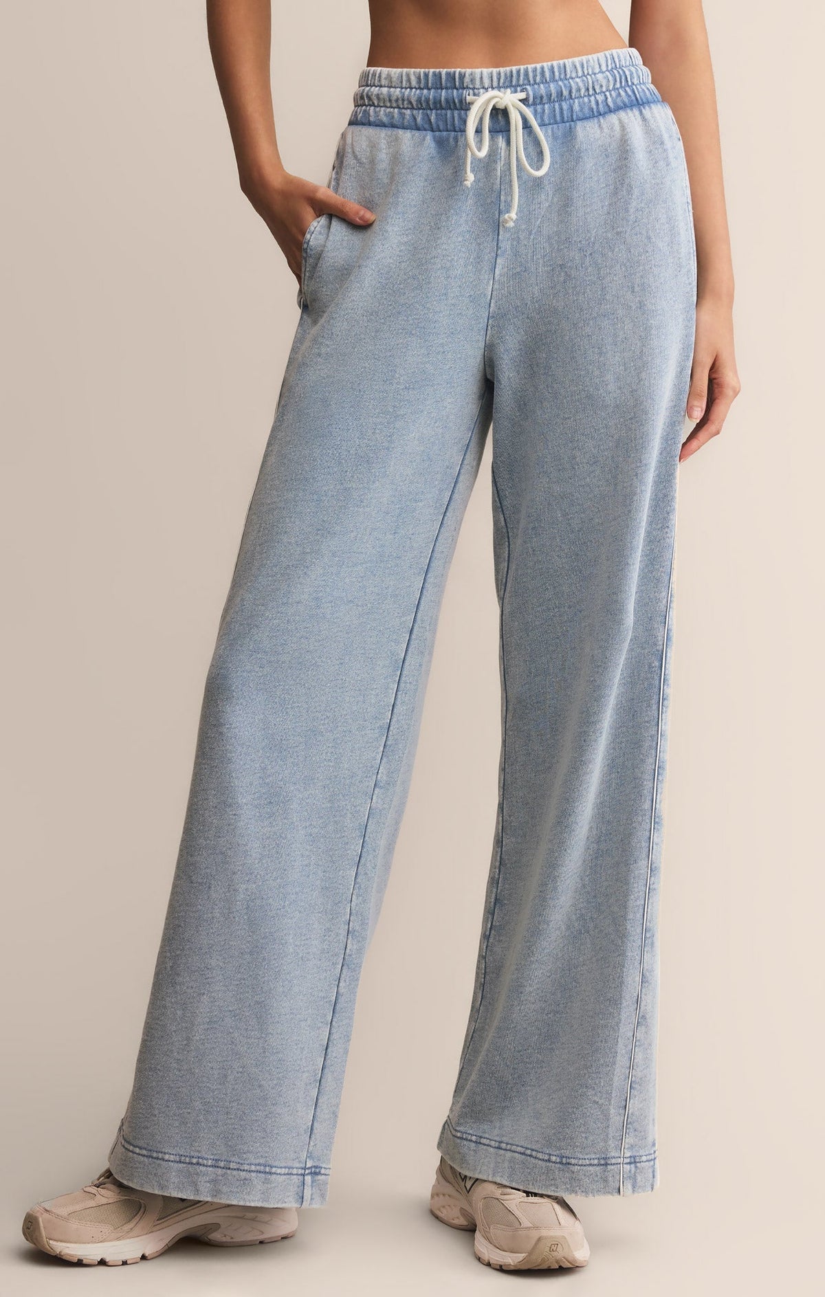 Sport Stripe Knit Denim Pant