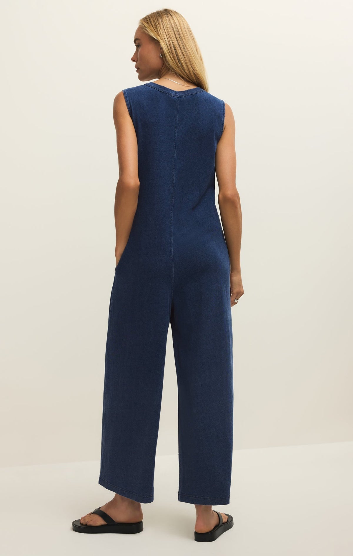 Fiona Jersey Denim Jumpsuit