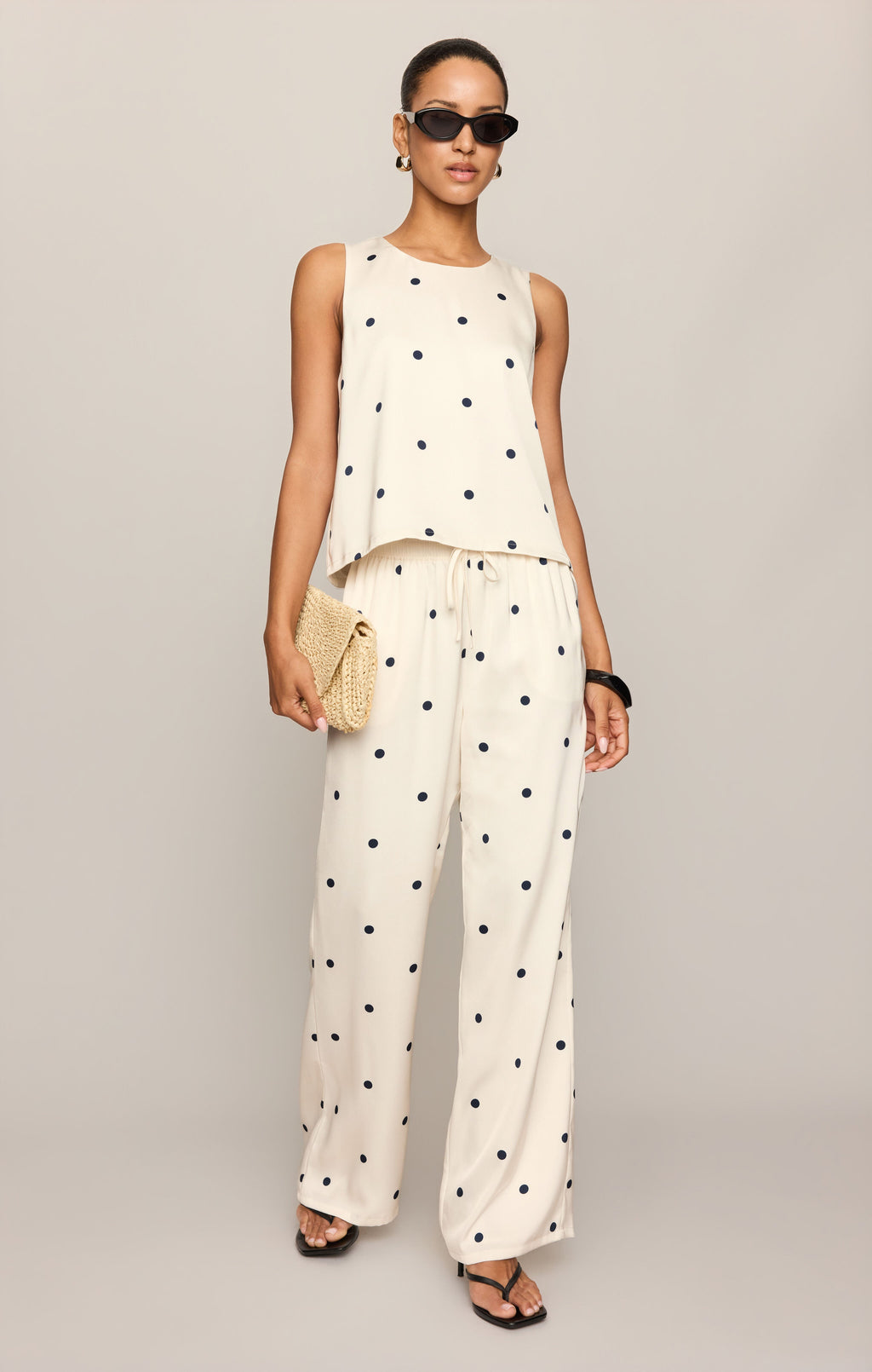 Lara Satin Dot Wide Leg Pant