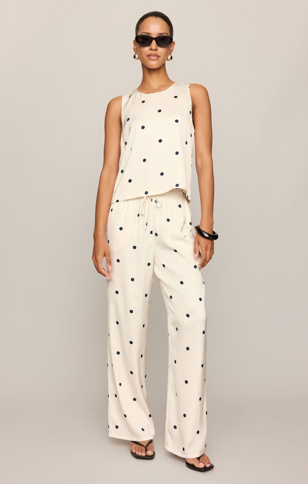Lara Satin Dot Wide Leg Pant