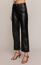 Vesper Faux Leather Bowed Leg Pant