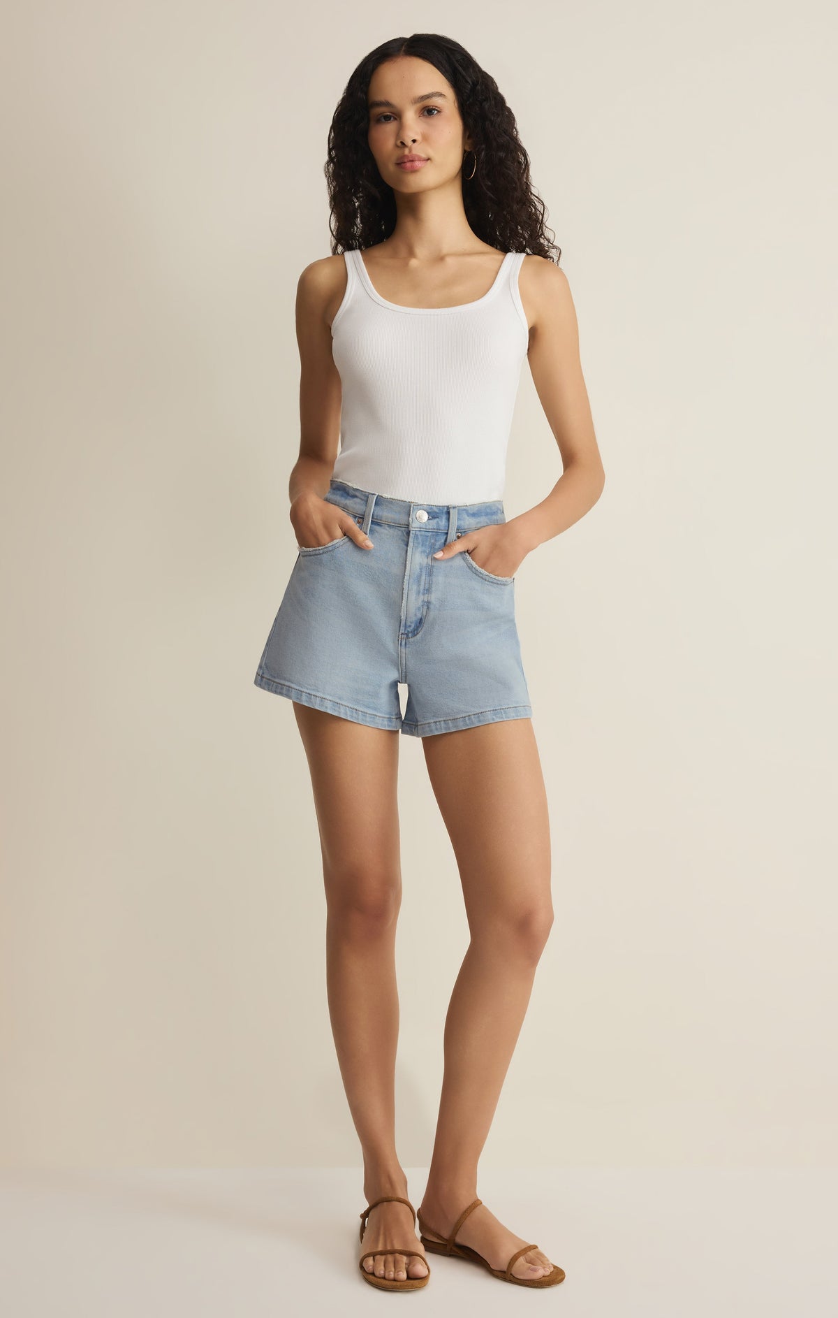 Camila High-Rise A-Line Denim Short