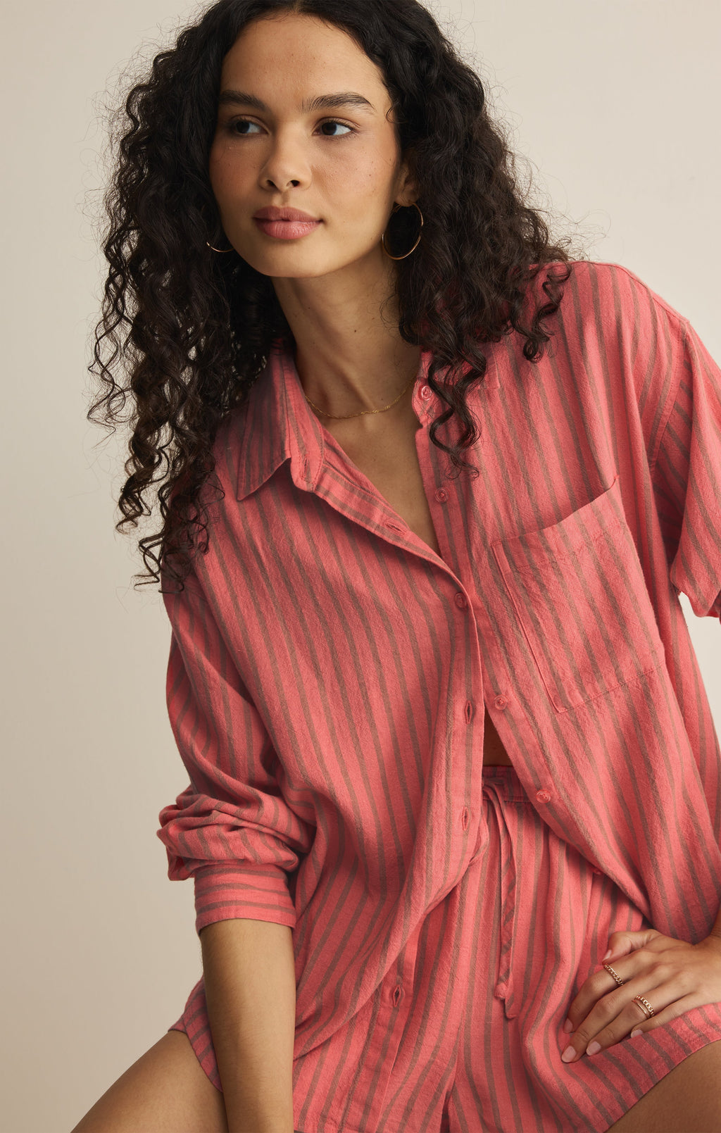 The Perfect Linen Striped Short