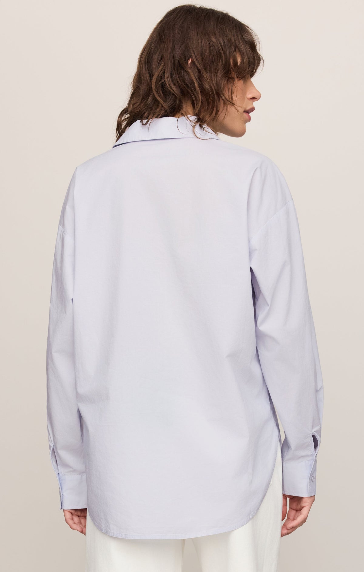 Elevated Poplin Relaxed Button Up Top