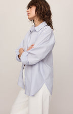 Elevated Poplin Relaxed Button Up Top