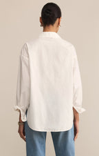 Elevated Poplin Relaxed Button Up Top