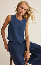 Sloane Jersey Denim Muscle Tank