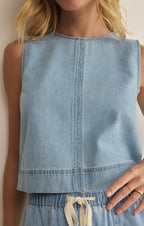 Sun Seeker Denim Cropped Tank