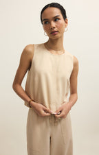 Sun Seeker Twill Cropped Tank