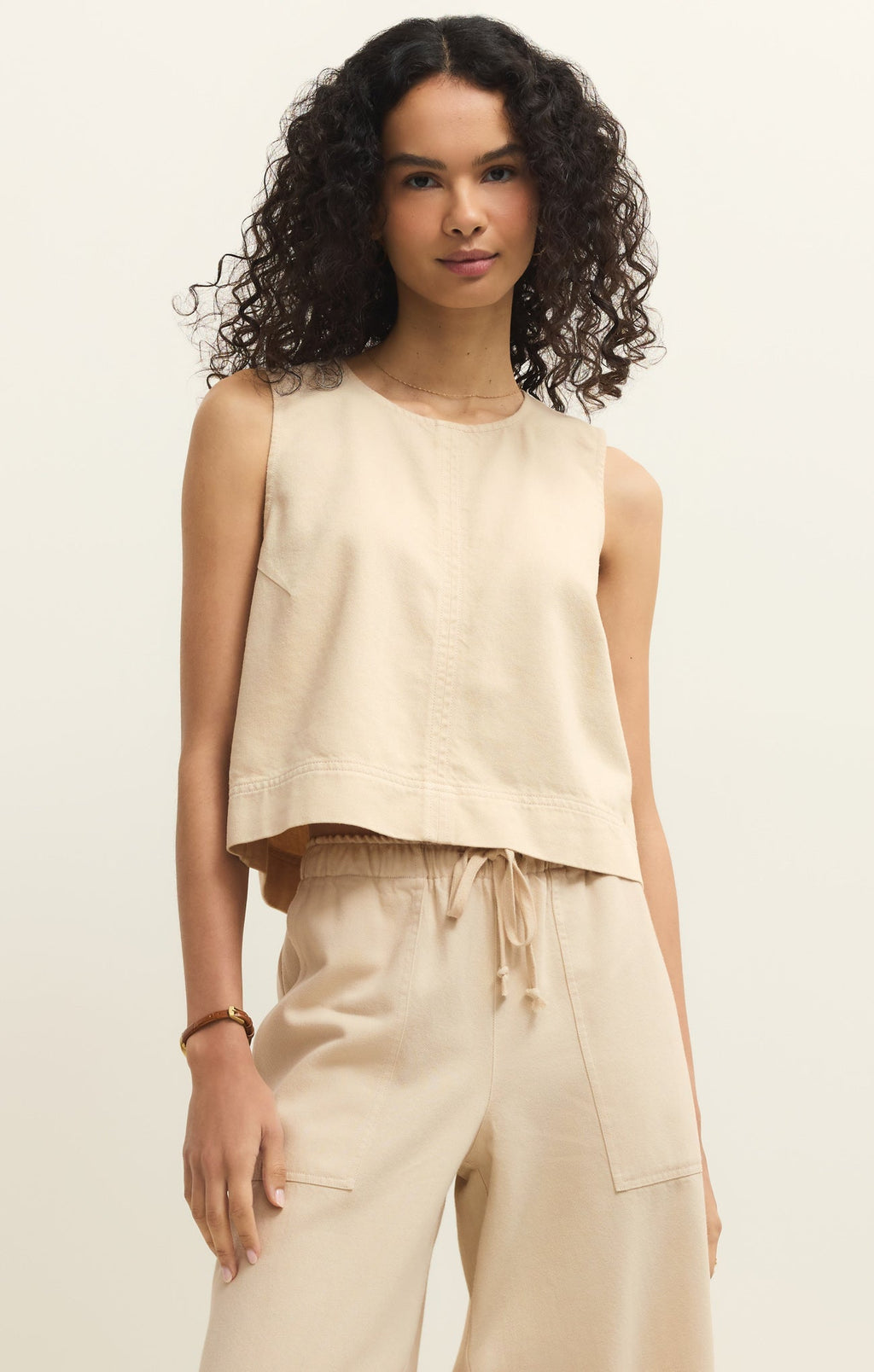 Sun Seeker Twill Cropped Tank