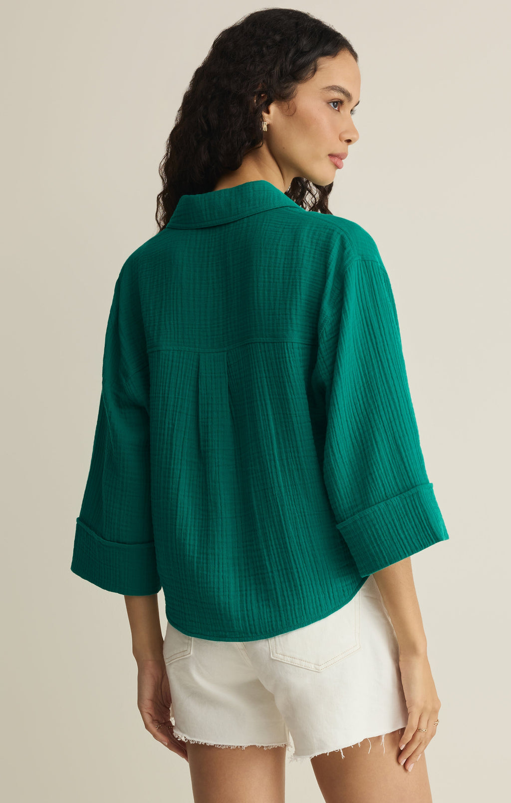 Helena Airy Gauze Button Up