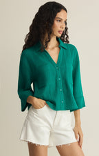 Helena Airy Gauze Button Up