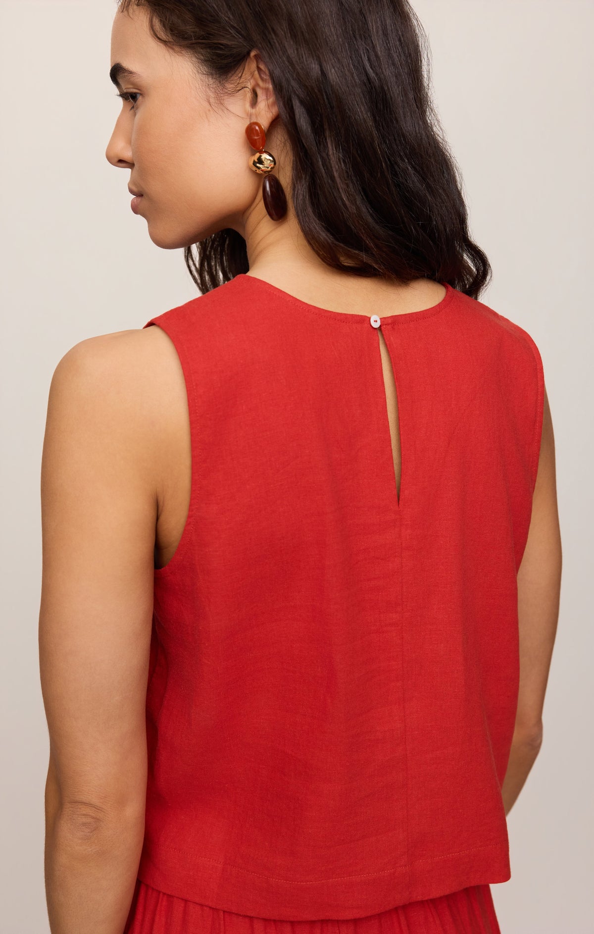 Sloane Linen Cropped Tank