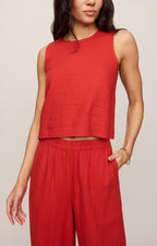 Sloane Linen Cropped Tank