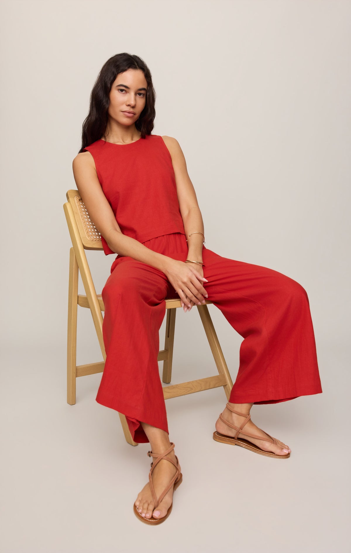 Sloane Linen Cropped Tank