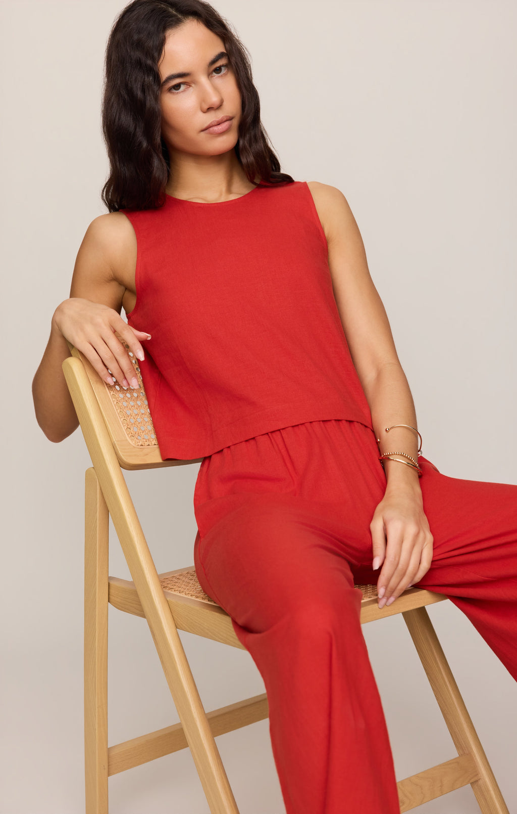 Sloane Linen Cropped Tank