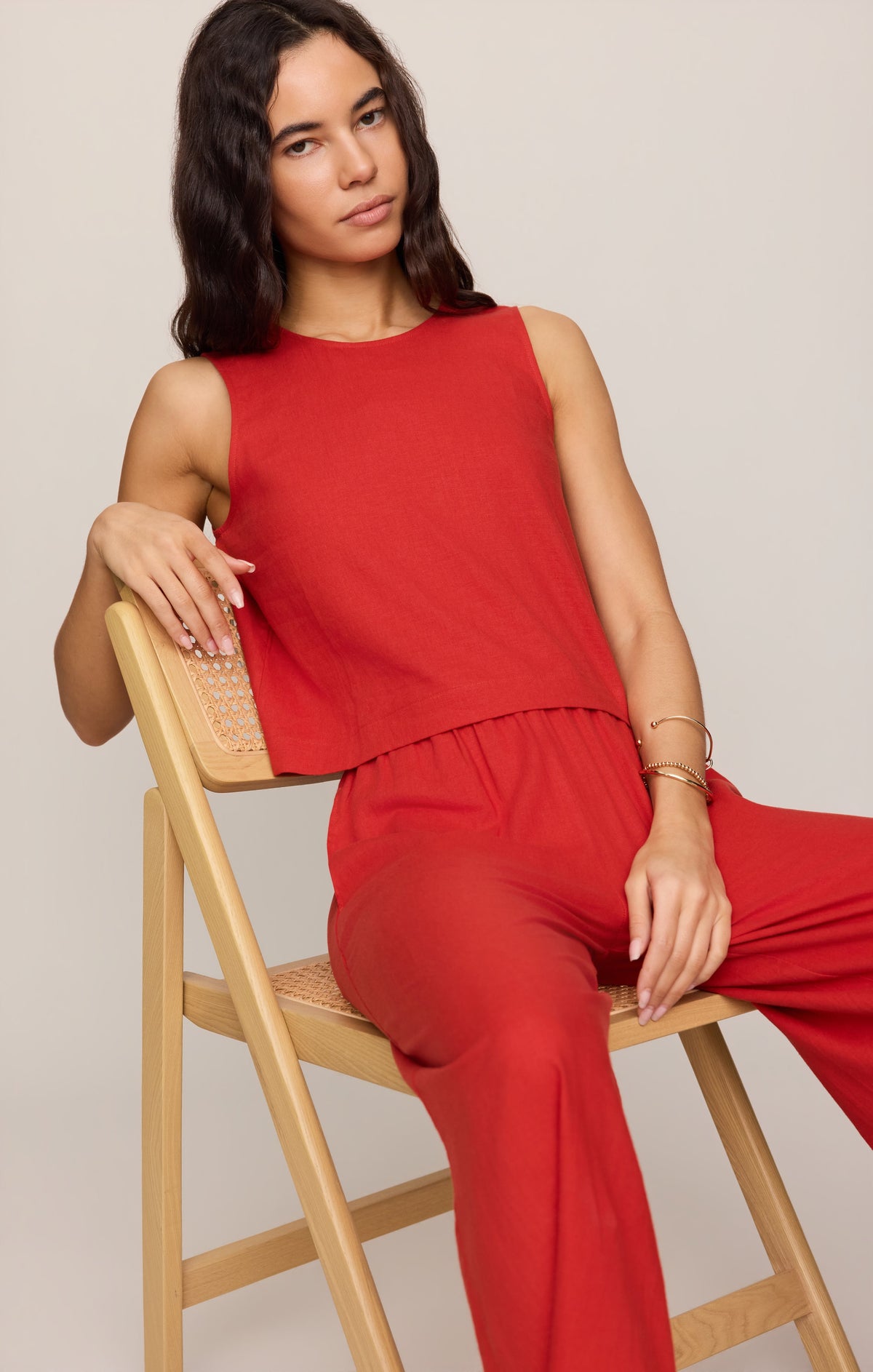 Sloane Linen Cropped Tank