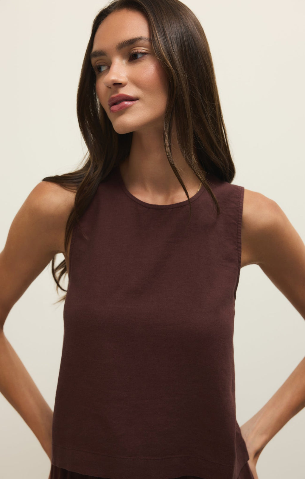 Sloane Linen Cropped Tank