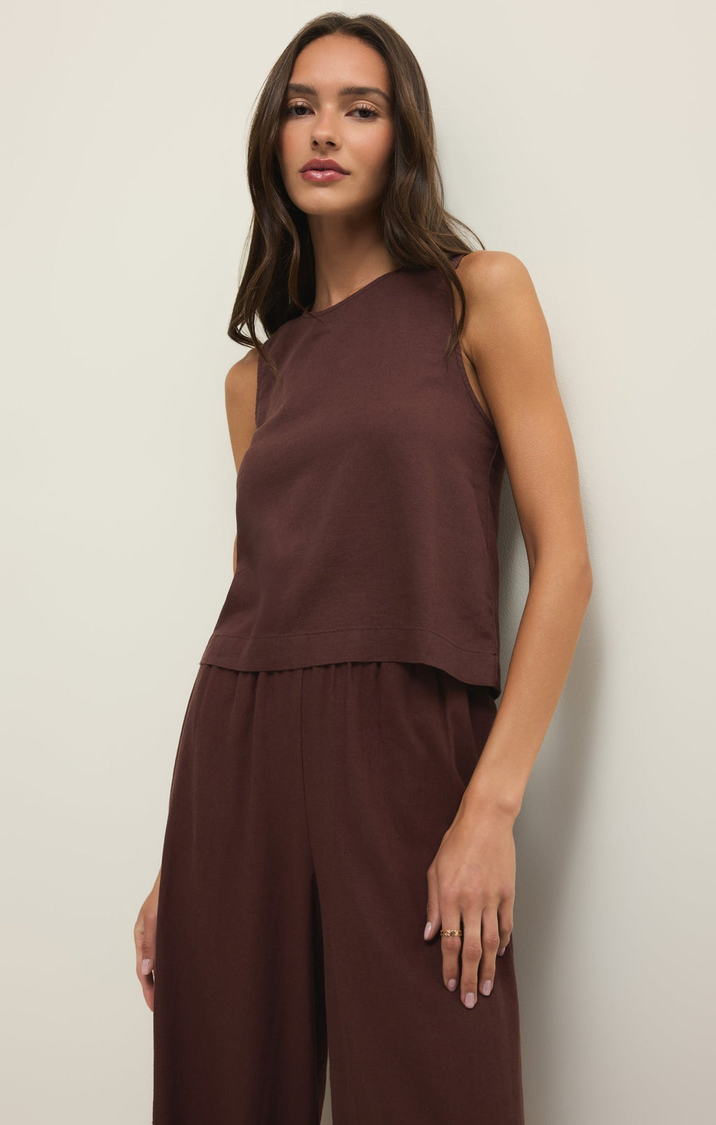 Sloane Linen Cropped Tank