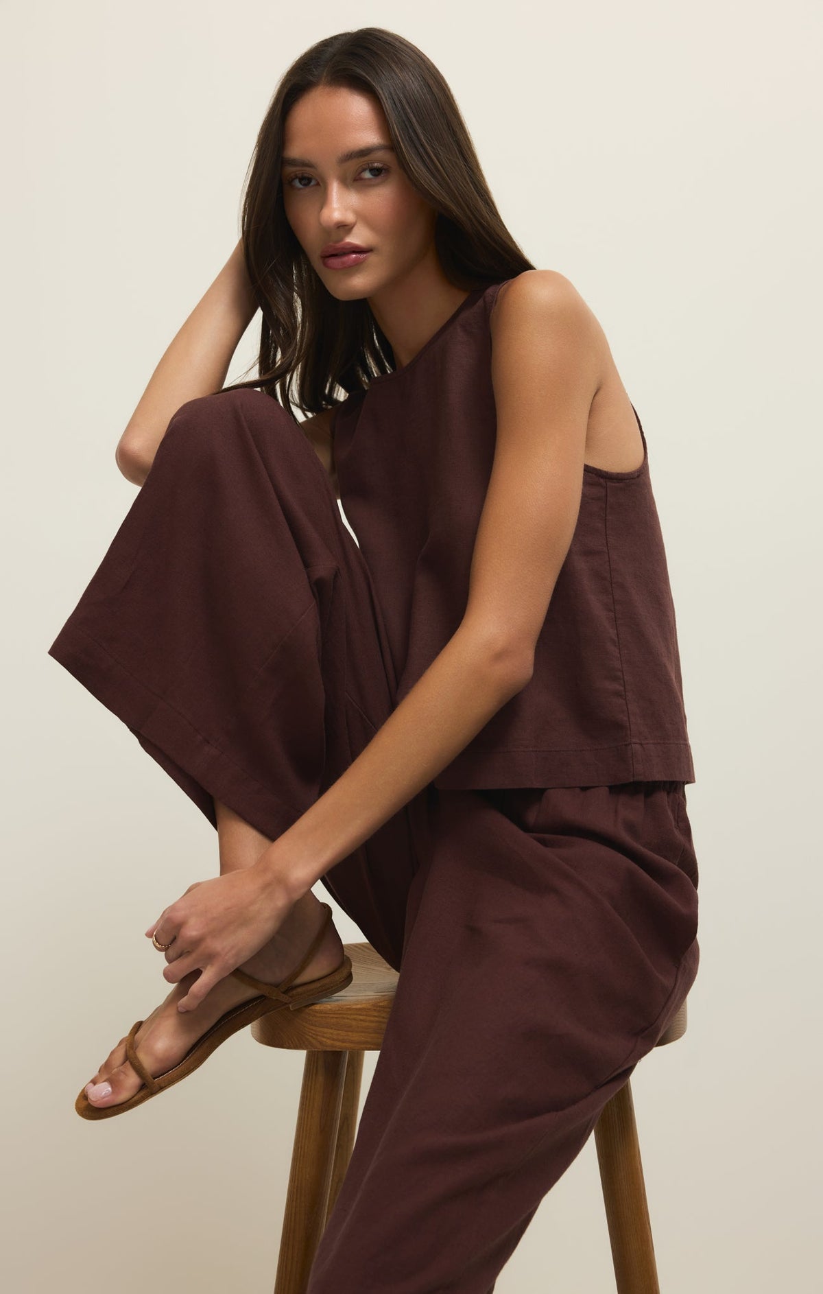 Sloane Linen Cropped Tank