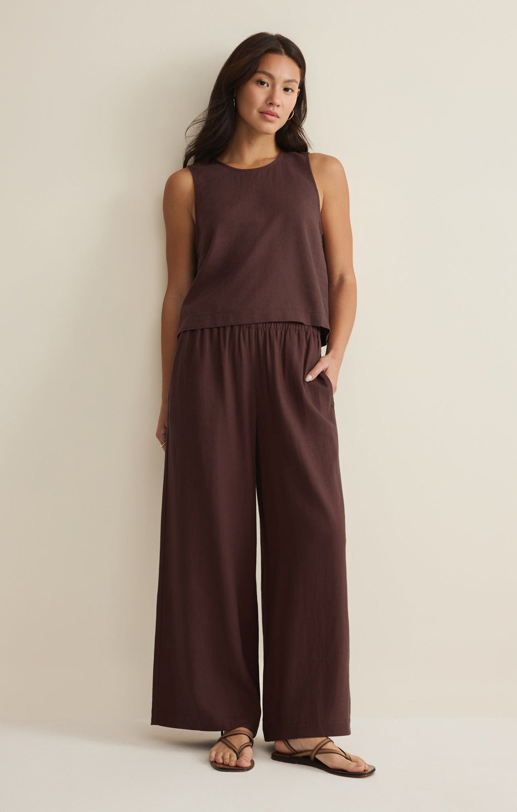 Sloane Linen Cropped Tank