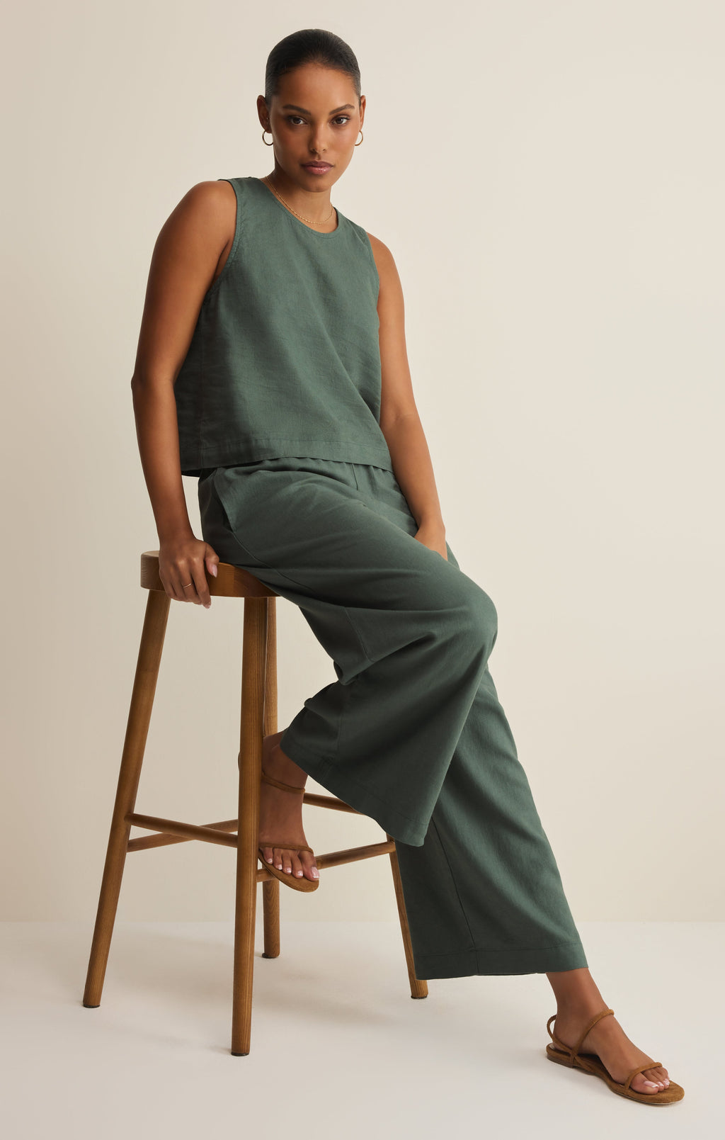 Sloane Linen Cropped Tank