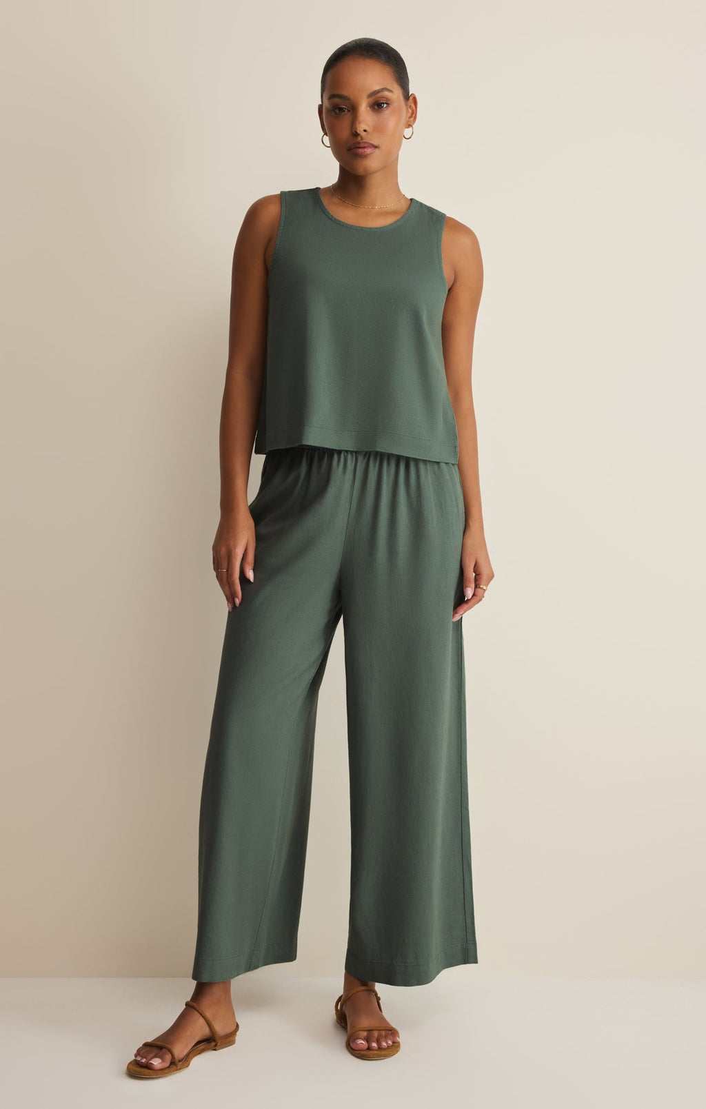 Sloane Linen Cropped Tank