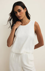 Sloane Linen Cropped Tank