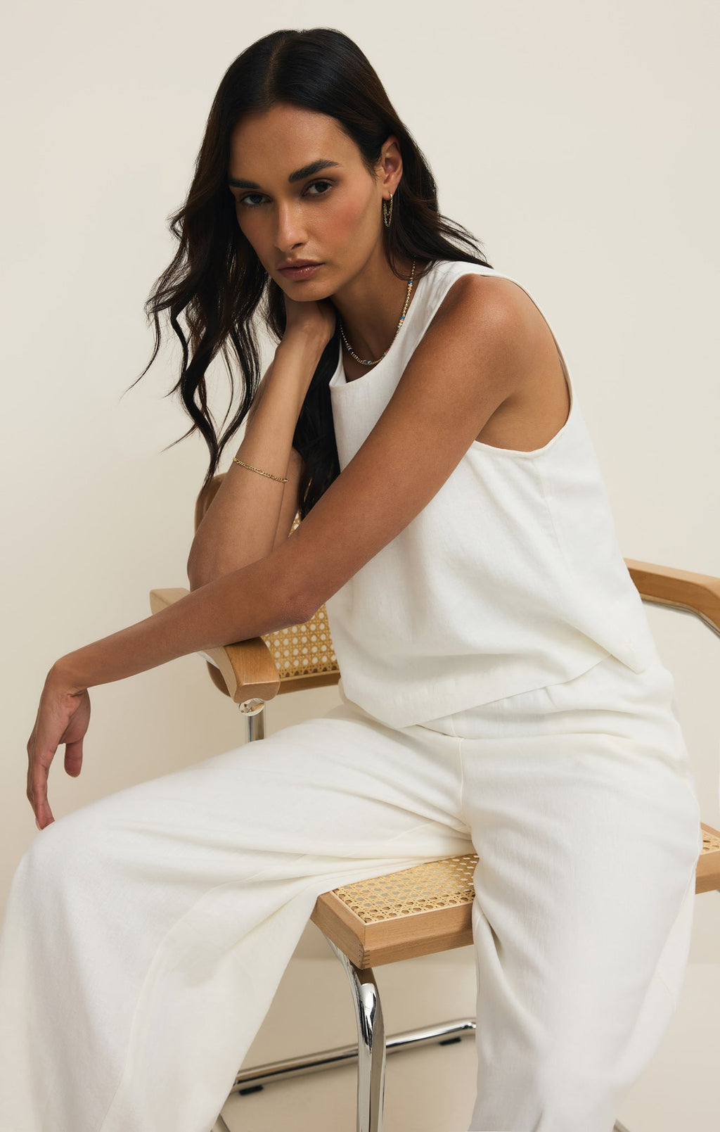 Sloane Linen Cropped Tank