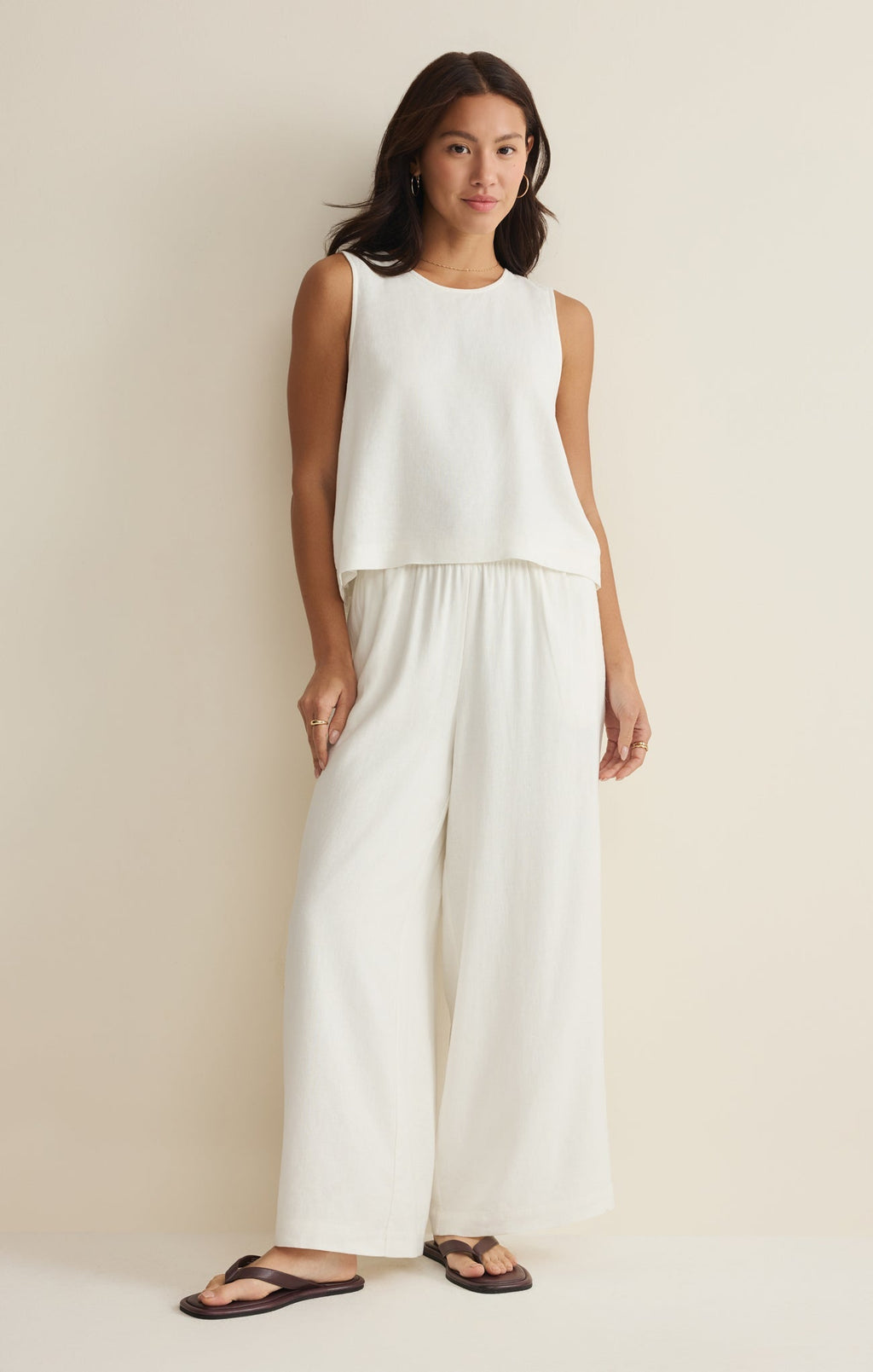 Sloane Linen Cropped Tank