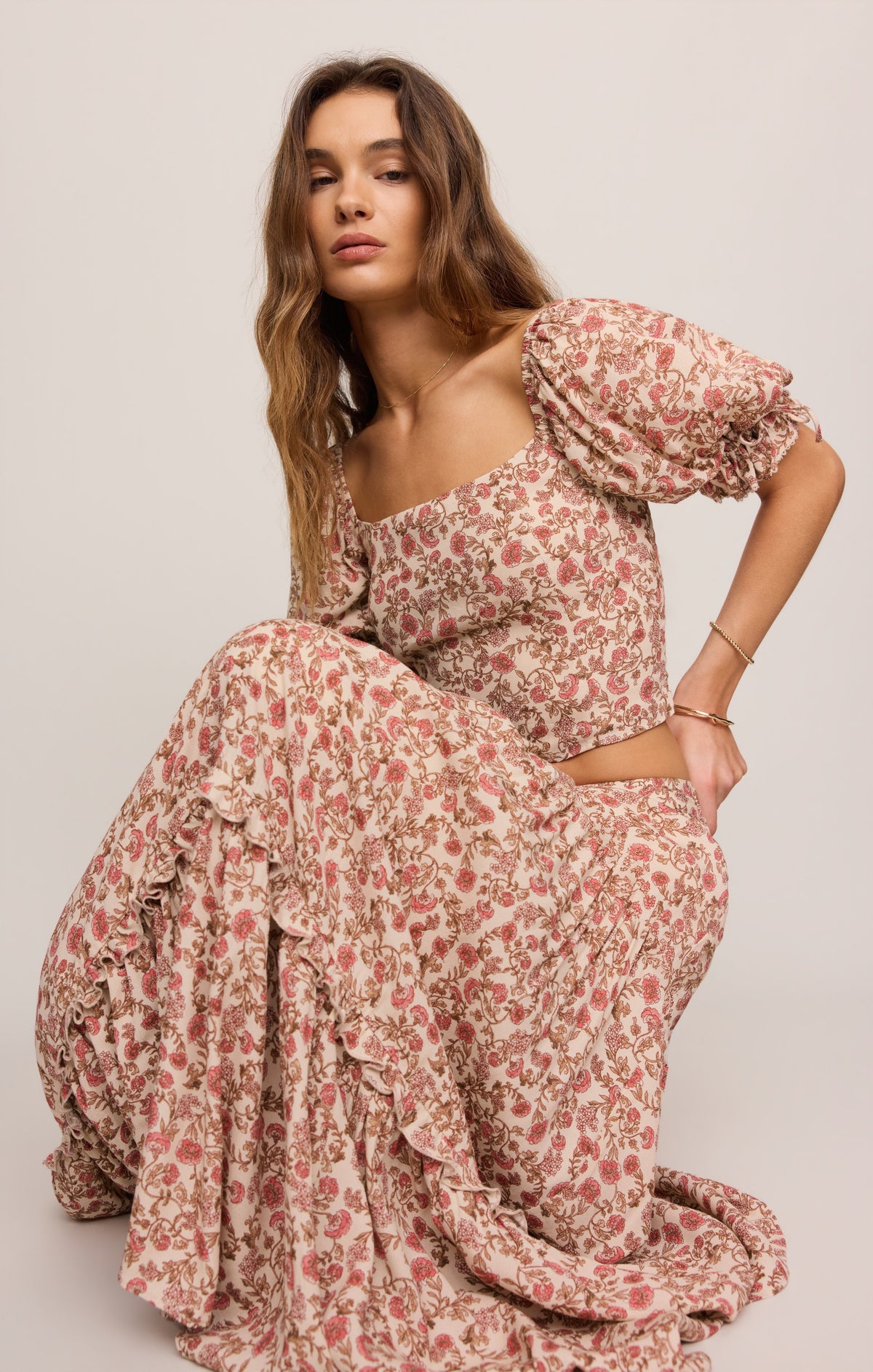 Moira Floral Cropped Top
