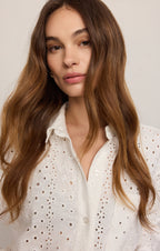 Elise Knit Eyelet Button Up