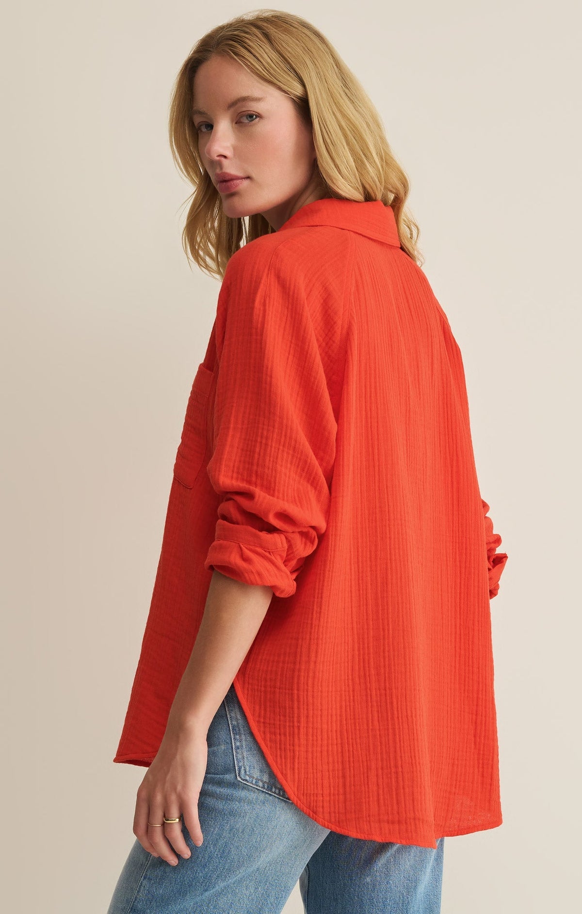 The Perfect Airy Gauze Button Up