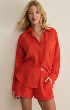 The Perfect Airy Gauze Button Up